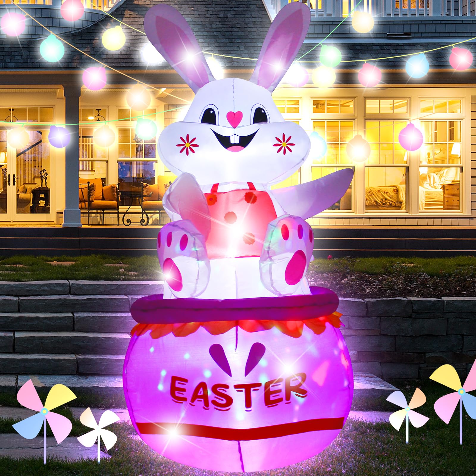Inflatable Easter Bunny Yard Decorations 5 FT Easter Inflatable Bunny ...