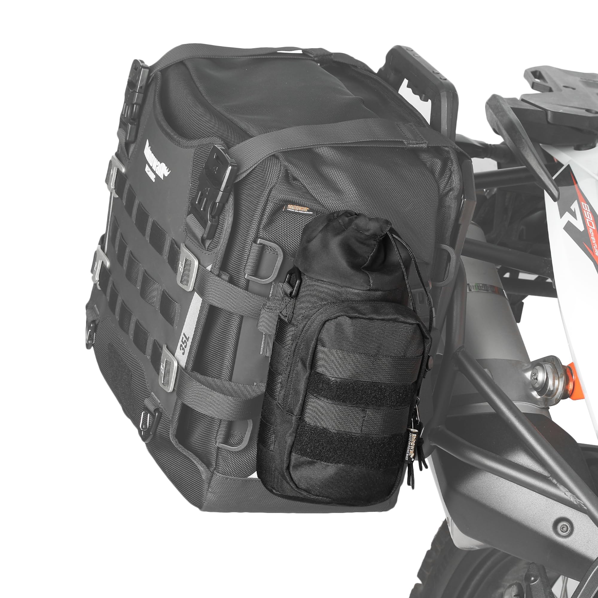 Rhinowalk Sac tactique pour bouteille d'eau de moto avec cordon de serrage Molle isolé pour garder au chaud au frais
