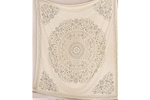 Cream Tapestry Wall Hanging - Medallion Mandala Cotton Tapestry - Indian Floral Wall Art Decor
