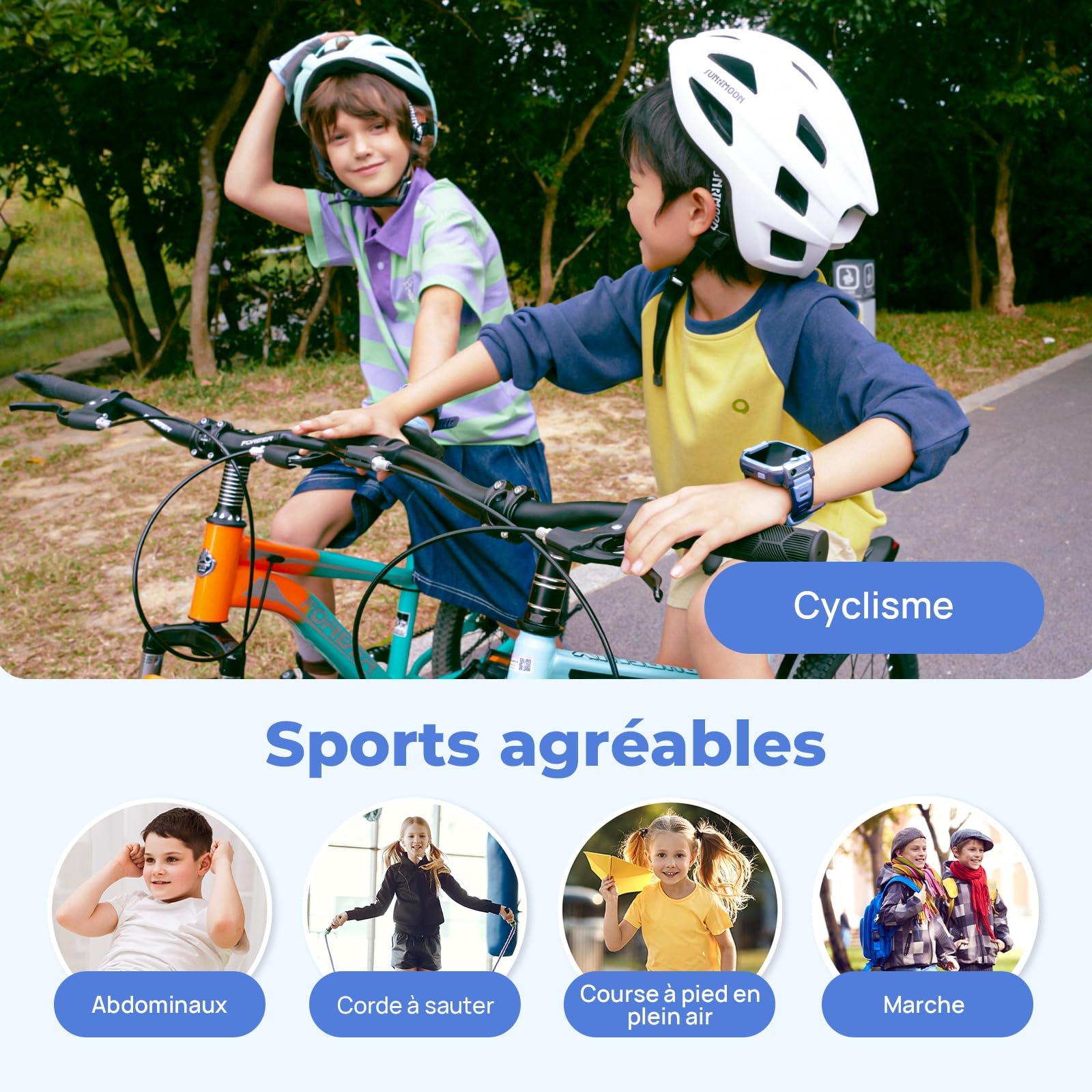 Mibro Kids Watch Phone Z5 Montre Connectée Enfant 4G Double Caméra 2MP, Localisation GPS 7-en-1, Alerte SOS, Autonomie 5 Jours - Idéal Sécurité et Communication, Bleu