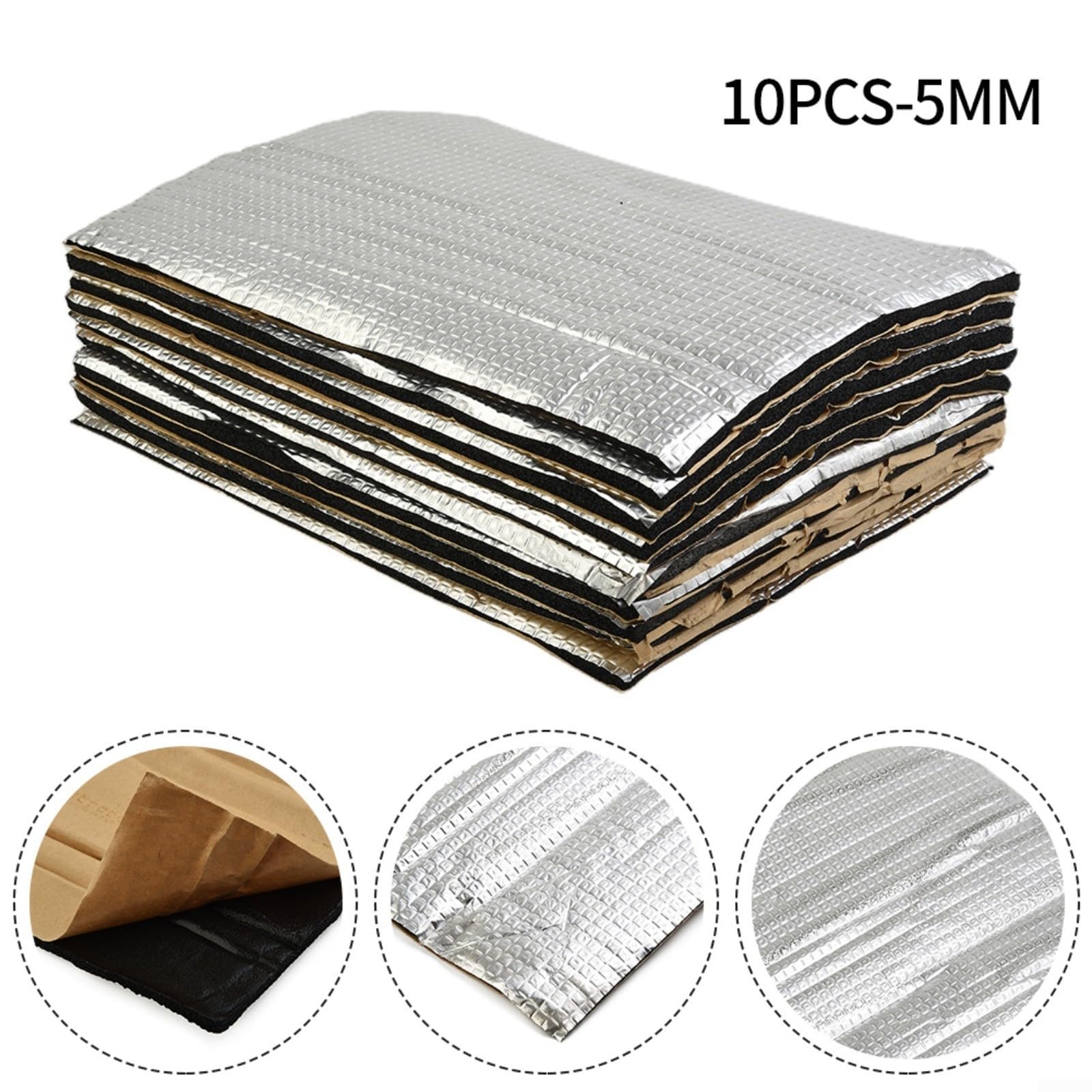 20 Sheets Isolante Insonorizzante Per Auto, Fonoassorbente Da Auto, Isolamento Acustico E Smorzamento, A Prova Di Rumore, 5 Mm Di Spessore(20 fogli)
