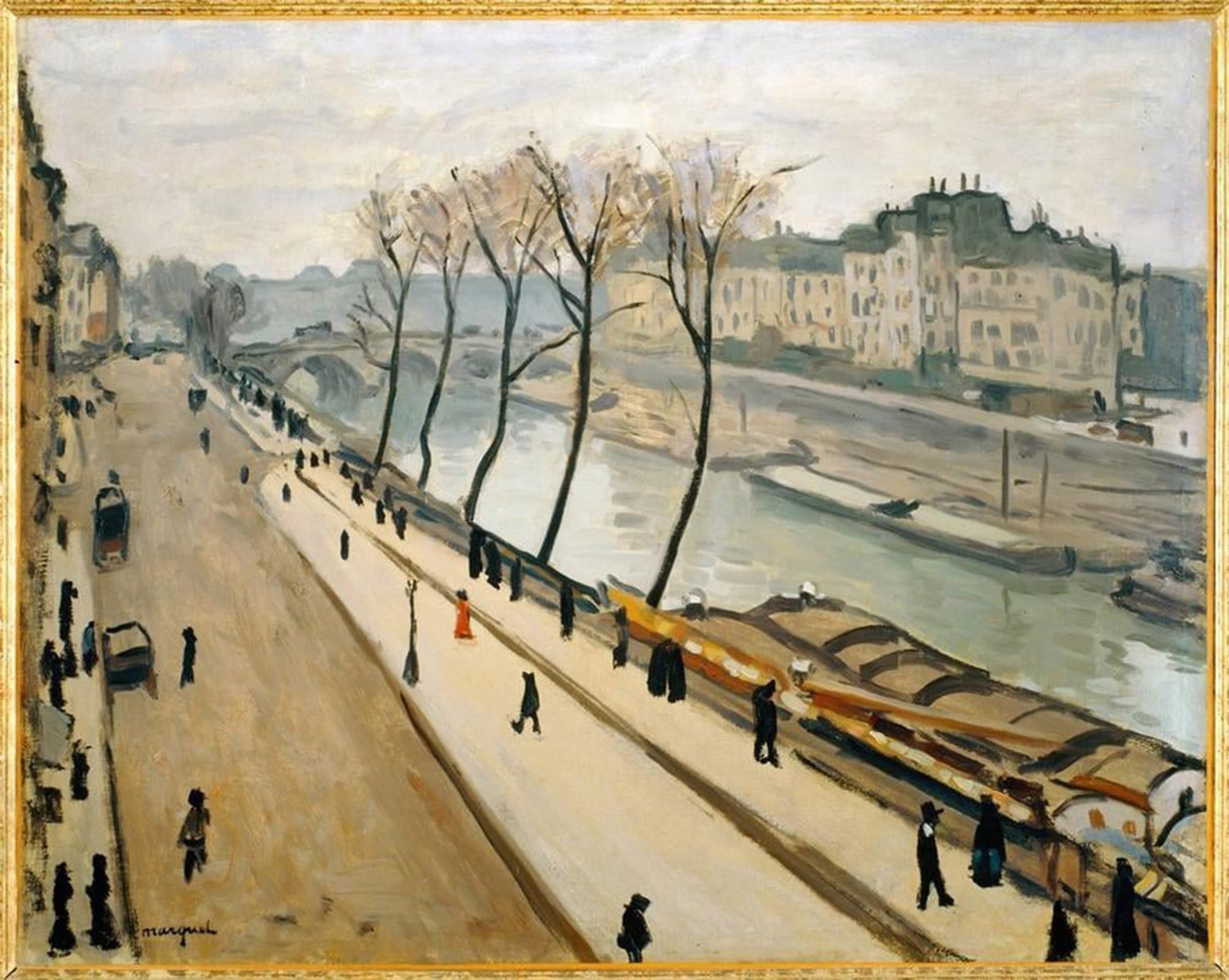 ARTXLXXBN Famous Art Print Poster Vintage Wall Art the Seine Seen From the Quai Des Grands Augustins by Albert Marquet Canvas Art Poster for Home Decor 60x90cm
