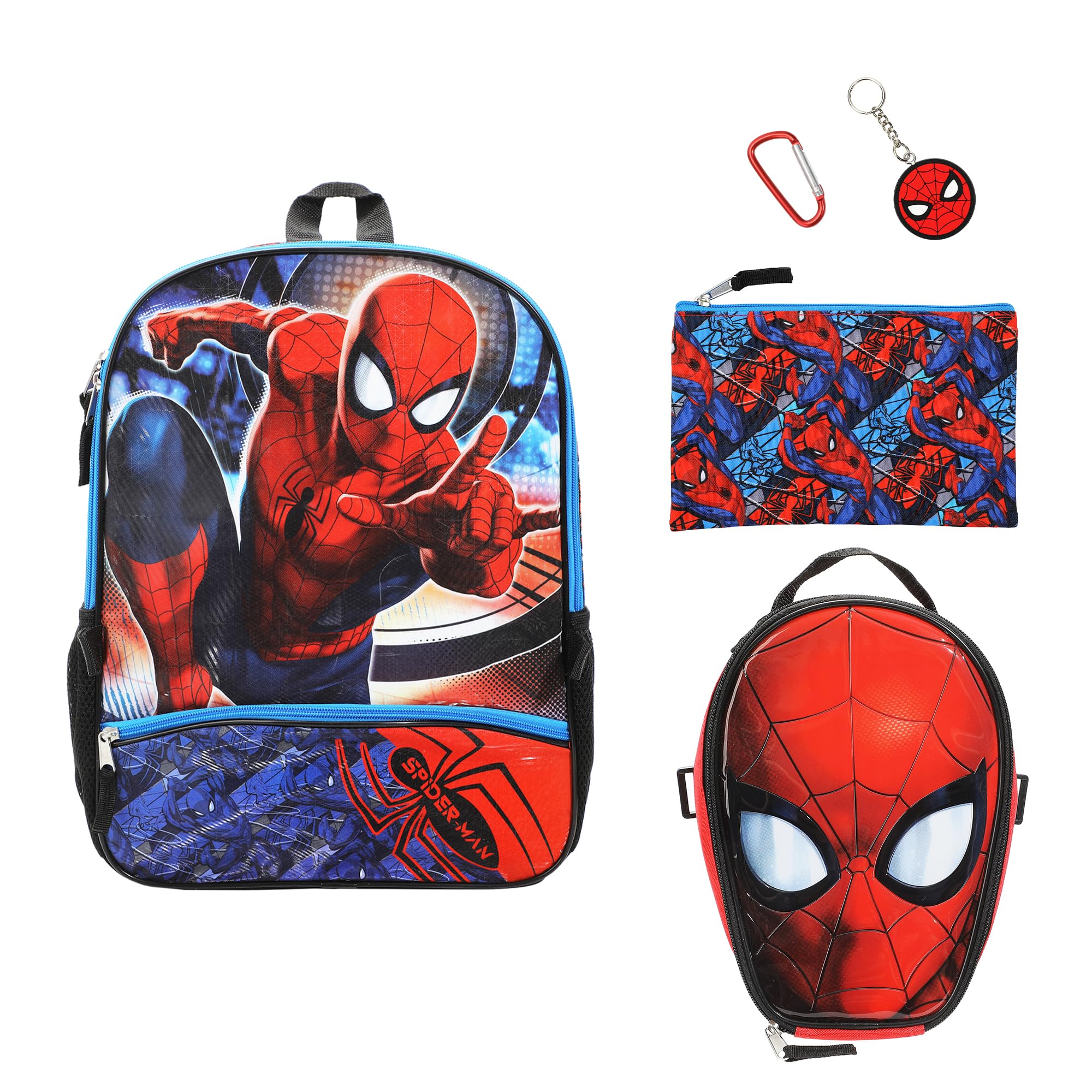 BIOWORLD, Boys, Five-Piece 16" Backpack with Lunch kit for Boys (Little Kid/Big Kid), Aop, One Size