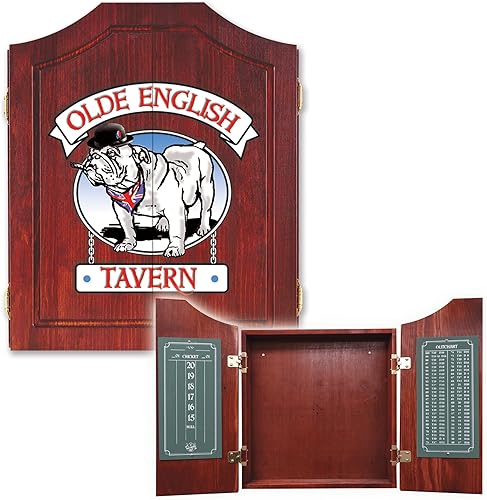 Dart World Gabinete de dardos Bulldog 47901 - Armario de dardos para sala de juegos con estilo