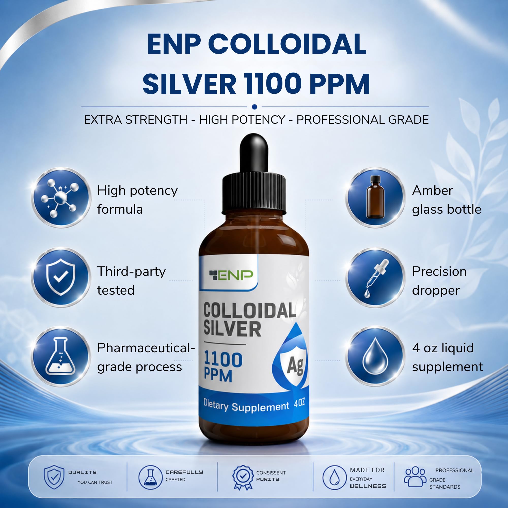 Colloidal Silver Liquid 1100 ppm, High Potency Mineral Supplement, 4oz — Amazon image 8