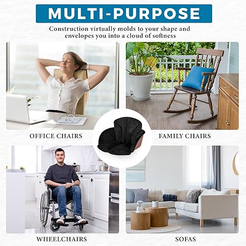 Miniatura 7 de Soaoo Cojín y almohadilla para asiento de silla de ruedas, antideslizantes para silla de ruedas, accesorios para sillas de ruedas para adultos