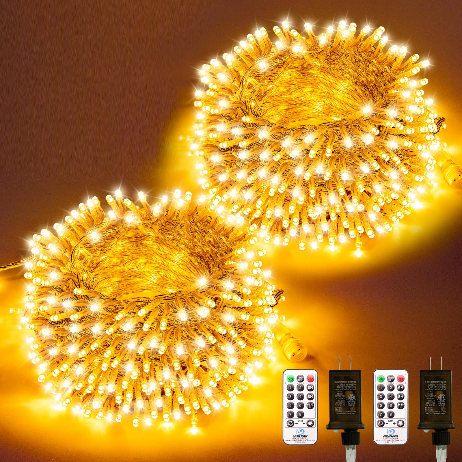 VARMEPALS 2 Pack Extra-Long 76FT 200 LED Plug in String Lights with Remote & Timer for Wedding Graduation Christmas Garden...