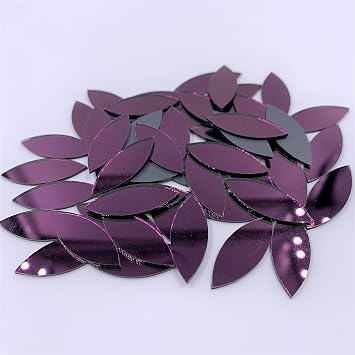 CHENRUI150pcs Petal Shaped Mirror Mosaic Tile Craft Mirrors Purple