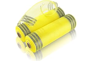 2 Rolls of Alluring Yellow Mesh for Wreath Crafting