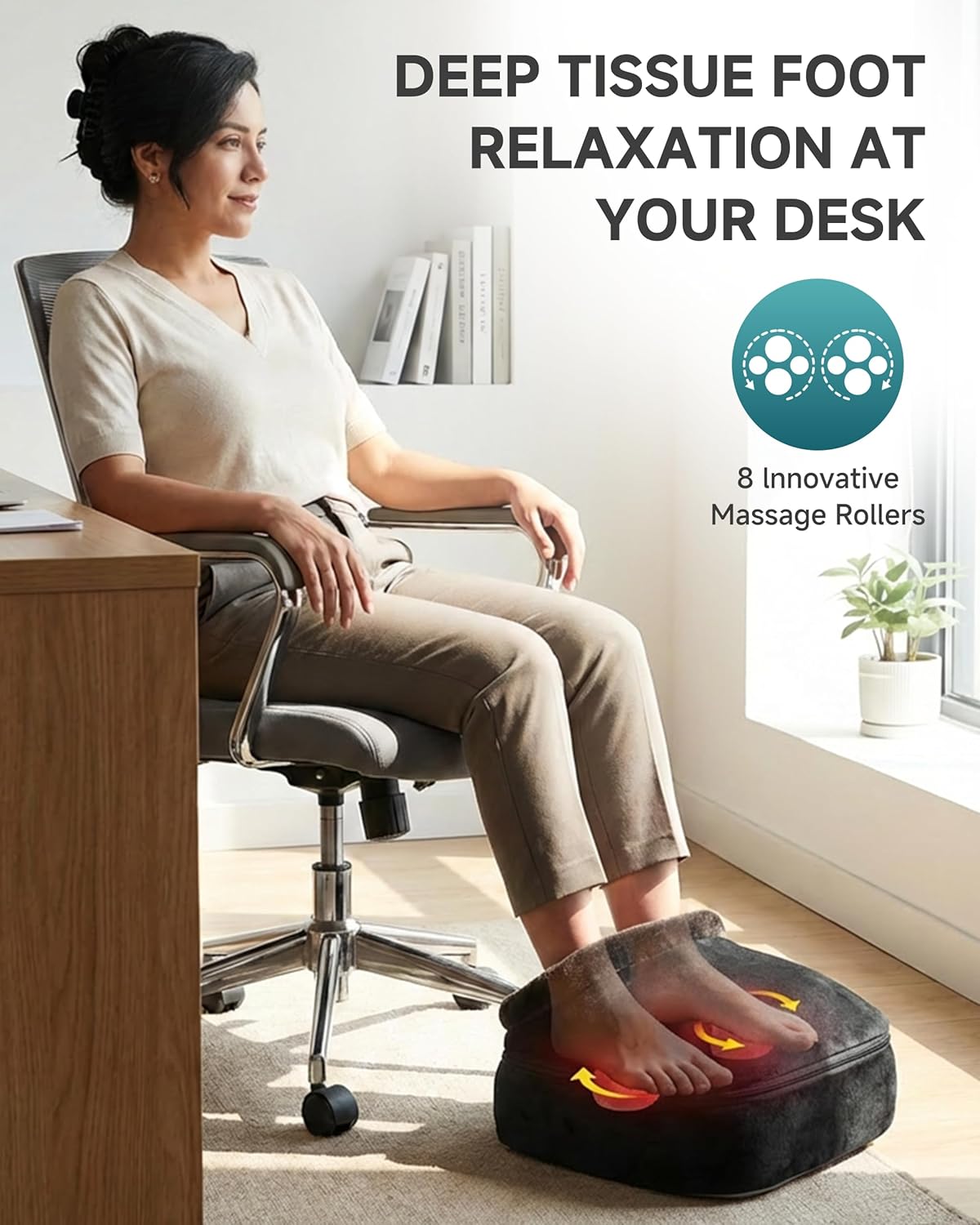 Snailax 2-in-1 Shiatsu Foot and Back Massager with Heat - Kneading Foot Warmer, Electric Feet Massage, Massagers for Back,Leg,Gifts for Women,Men