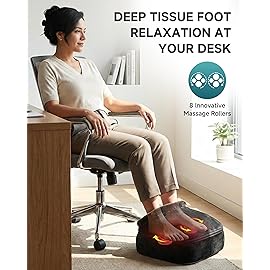 Snailax Foot Massager with Heat, Shiatsu Heated Kneading Foot Massager Machine, Electric Foot Massager, Gift for Her & Him, Home and Office Use