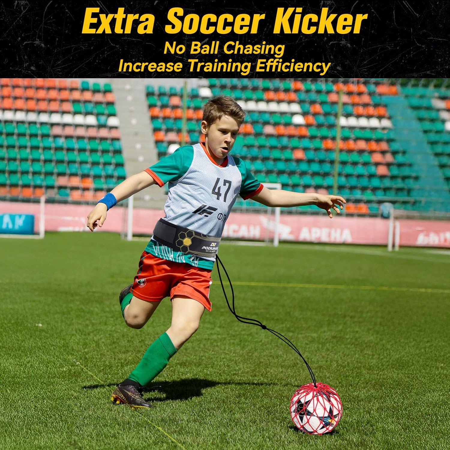 PodiuMax Kids Soccer Goal Set of 2& Soccer Training Mat, Soccer Training Equipment Indoor Outdoor