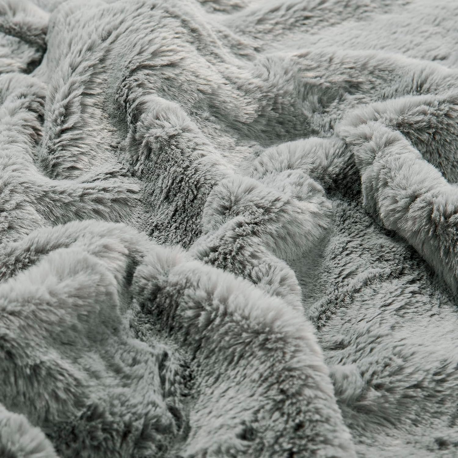 Home Soft Things Pompom Faux Fur Throw Blanket (50" x 60") and 2 Pillow Covers (20" x 20")，3 Piece Silver Throw Pillow Set，Decorative Throw Blankets for Couch Bed Living Room