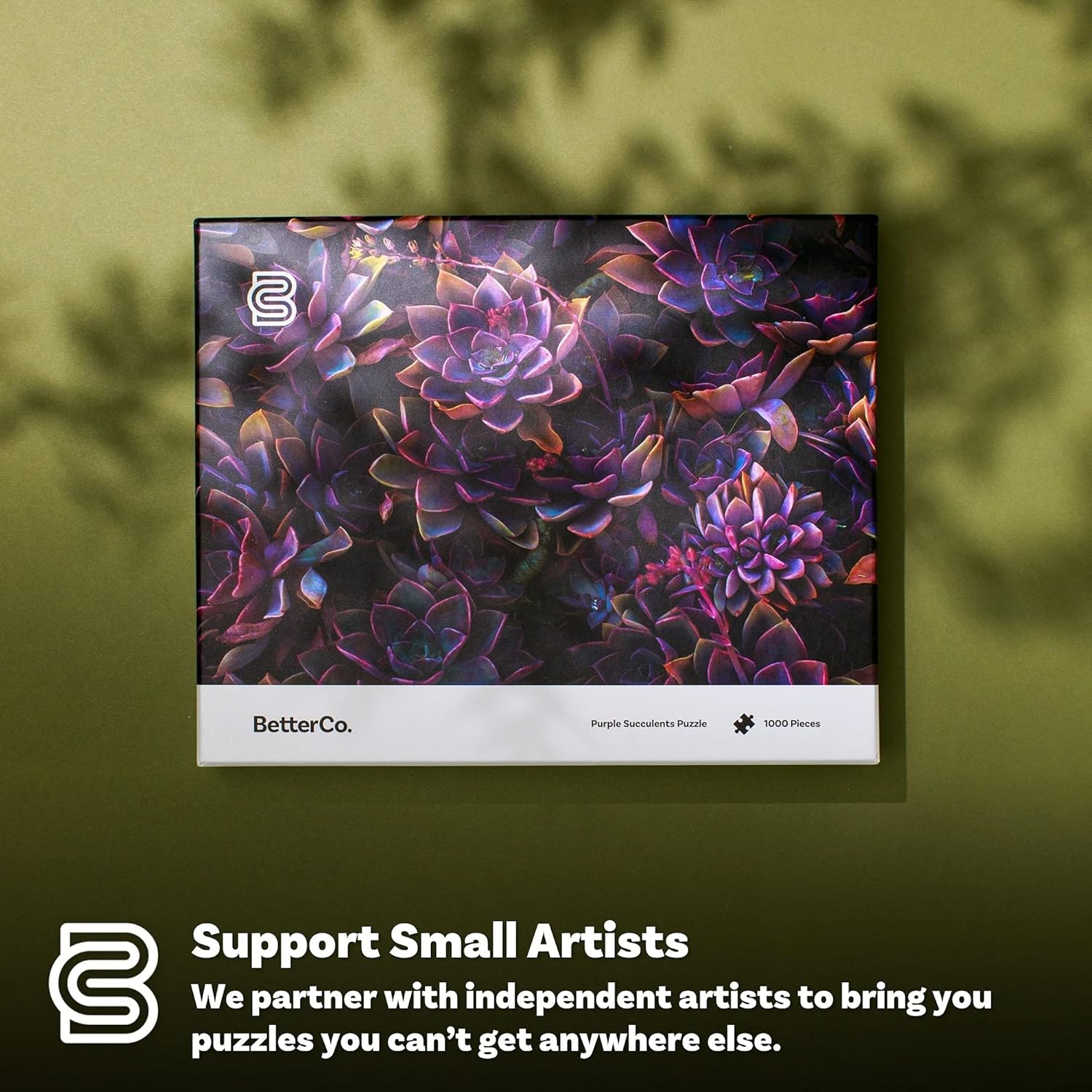 BetterCo. - Purple Succulents 1000 Piece - Difficult Jigsaw Puzzles 1000 Pieces - Challenge Yourself with 1000 Piece Puzzles for Adults, Teens, and Kids