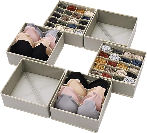 DIOMMELL Juego de 6 cajas de almacenamiento plegables de tela para armario cómoda cajón organizador de cajones cestas de tela contenedores divisores disponible en Yaxa Costa Rica