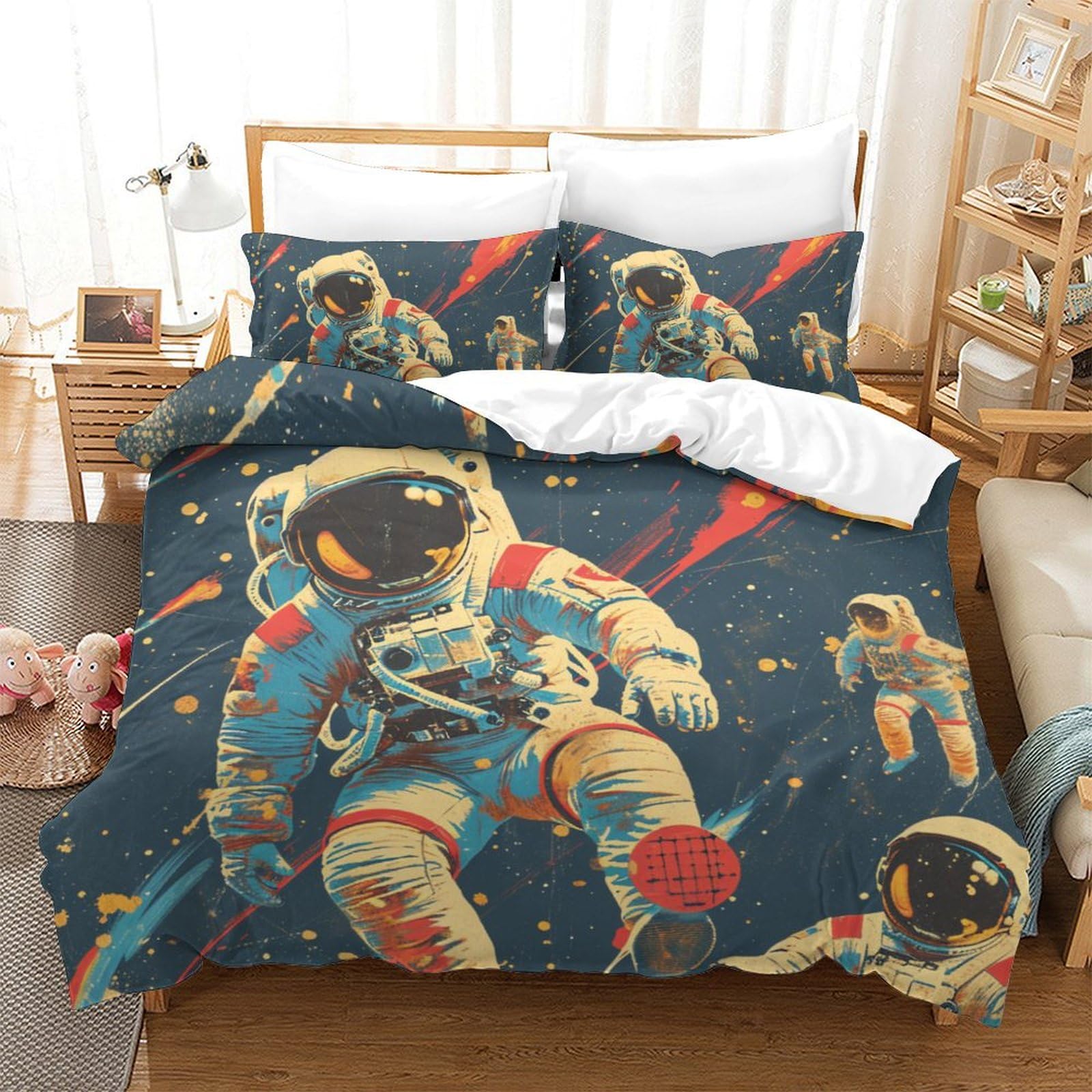 Housse de couette astronaute en 3D pour la décoration de chambre d'enfant et ado passionné d'espace
