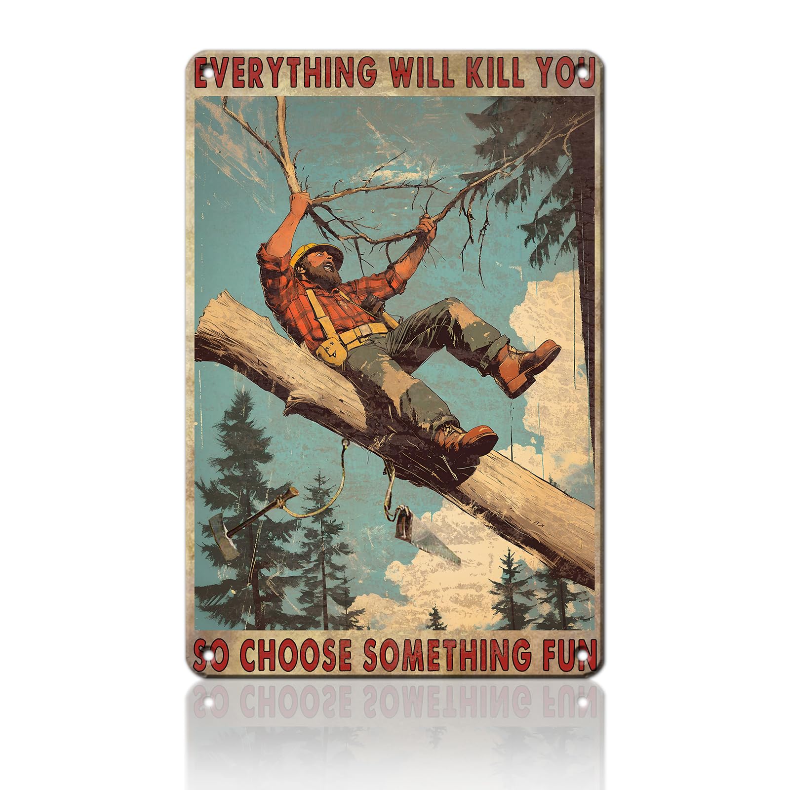 Anceky Vintage Tin Sign Everything Will Kill You Choose Something Fun Metal Sign Funny Wall Decor for Cafe Bar Plub Garage Home 12×16 Inch