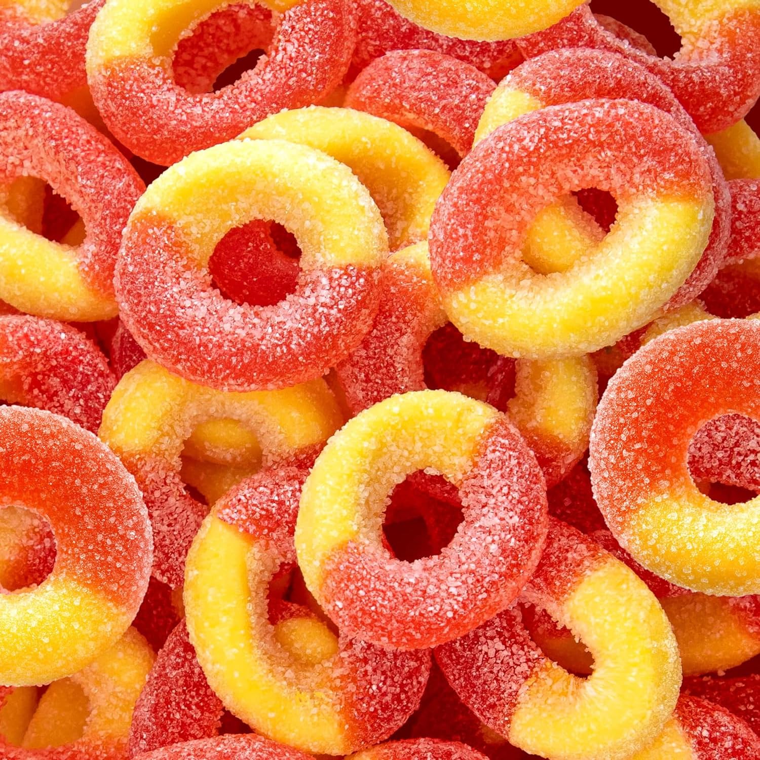 Peach Rings Gummy Candy 1-Pound Bag | Classic Sweet and Sour Candy