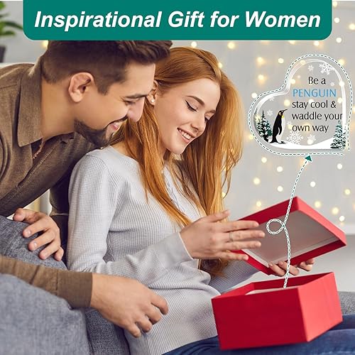 Miniatura 6 de Kathfly Regalos inspiradores para mujeres, recuerdo de corazón acrílico, regalo inspirador para novia, esposa, niñas, hija, en Navidad, cumpleaños