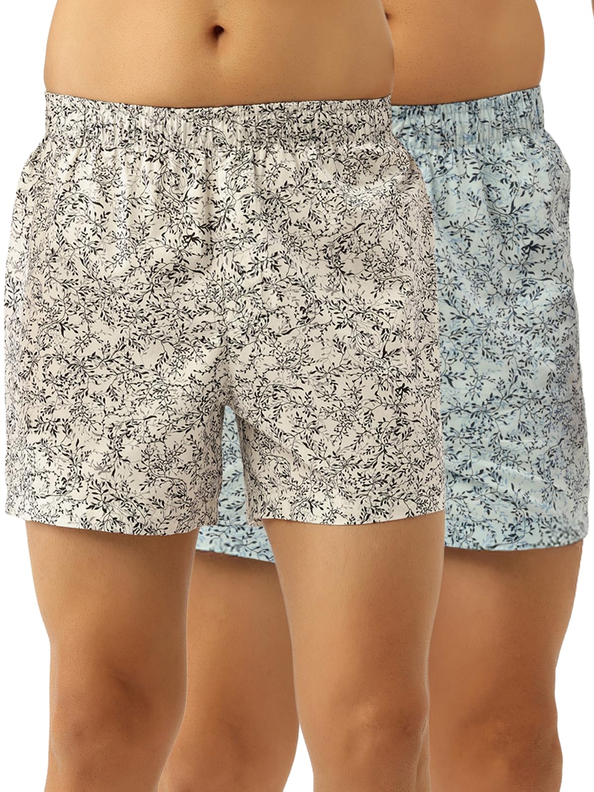 john players Men's Cotton Printed Boxers with Soft Waistband, One Back Pocket- Pack of 2-picture-19
