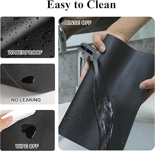 Miniatura 4 de SHACOS Juego de 6 manteles individuales de piel sintética resistentes al calor para mesa de comedor, antideslizantes, lavables, para cocina, mesa de