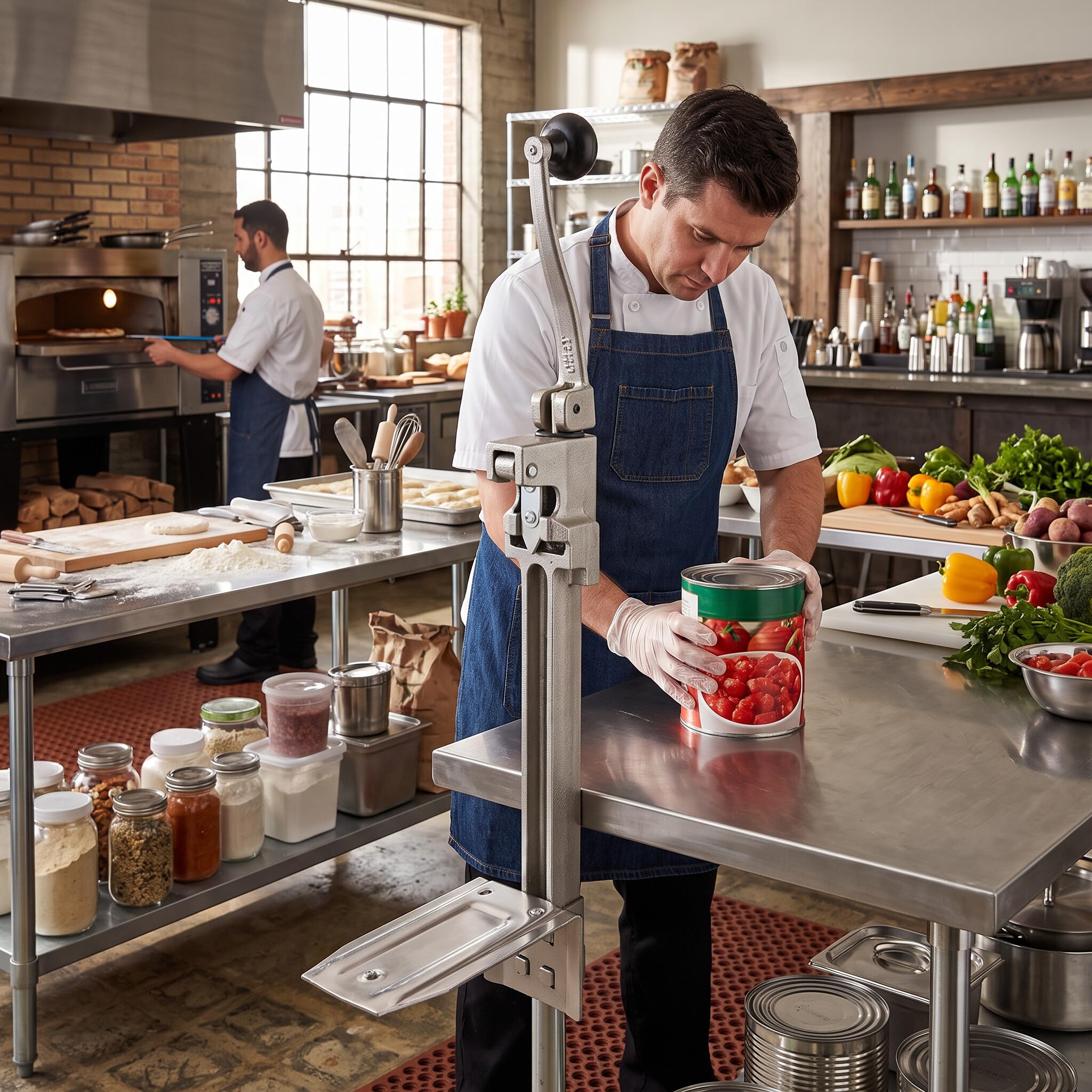 Gewerblicher Dosenöffner, Robuster Industrieller Dosenöffner, Tischdosenöffner mit Beschichtetem Stahlsockel und Tischbankklemme für Zuhause Küche Restaurant