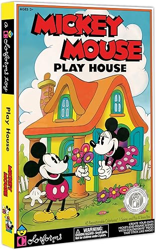Miniatura 4 de Colorforms  Casa de juegos retro de Mickey Mouse  Mickey y Minnie Mouse!  Las piezas se adhieren como por magia!  A partir de 3 años