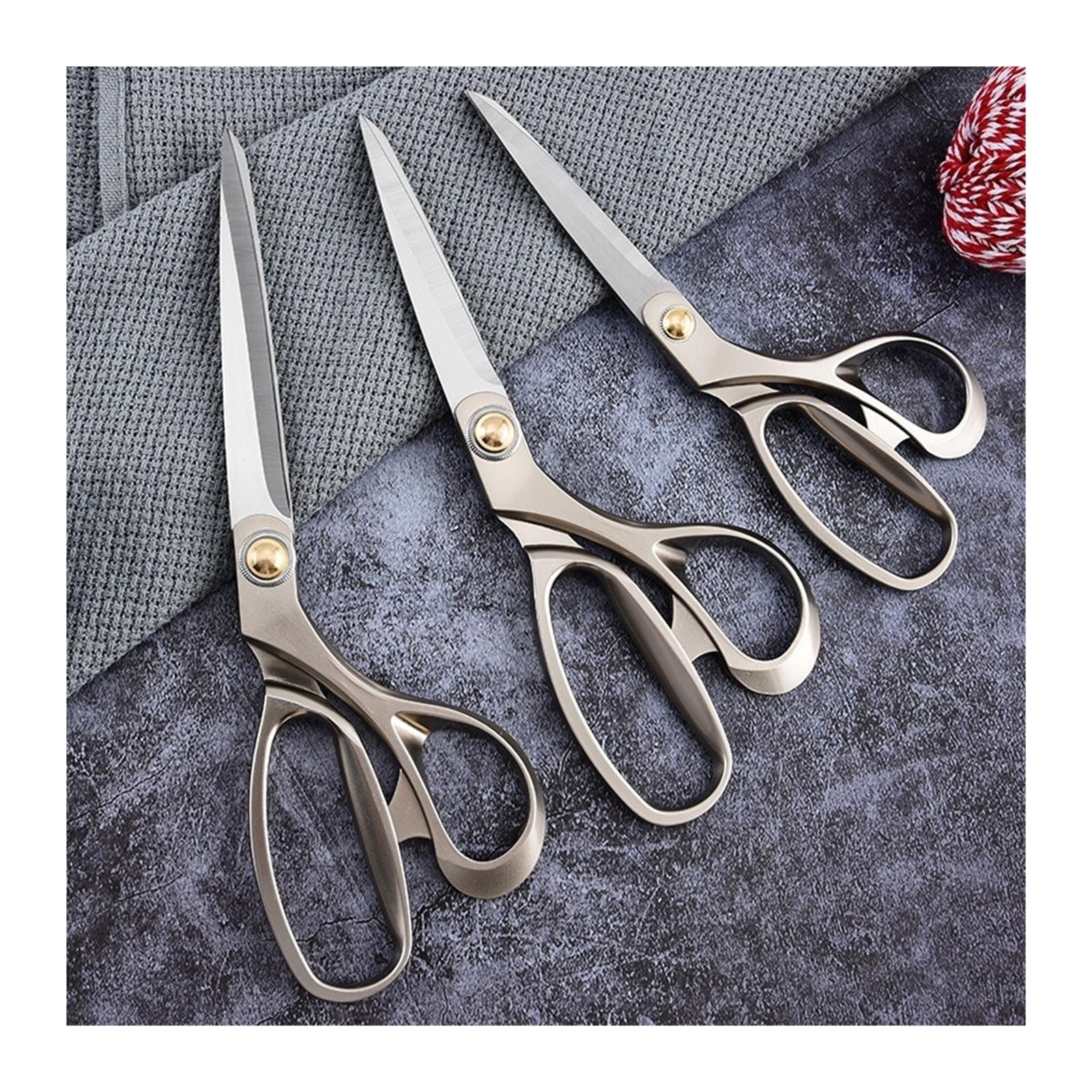Tijeras de sastre totalmente acero, tijeras ropa tela costura inoxidable(Small-1pc)