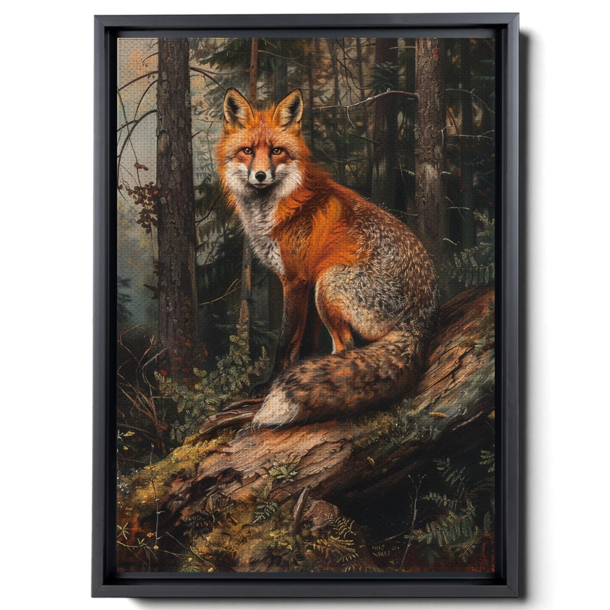Amazon.com: Fox Painting, Vintage Animal Art Print, Fox Hunting