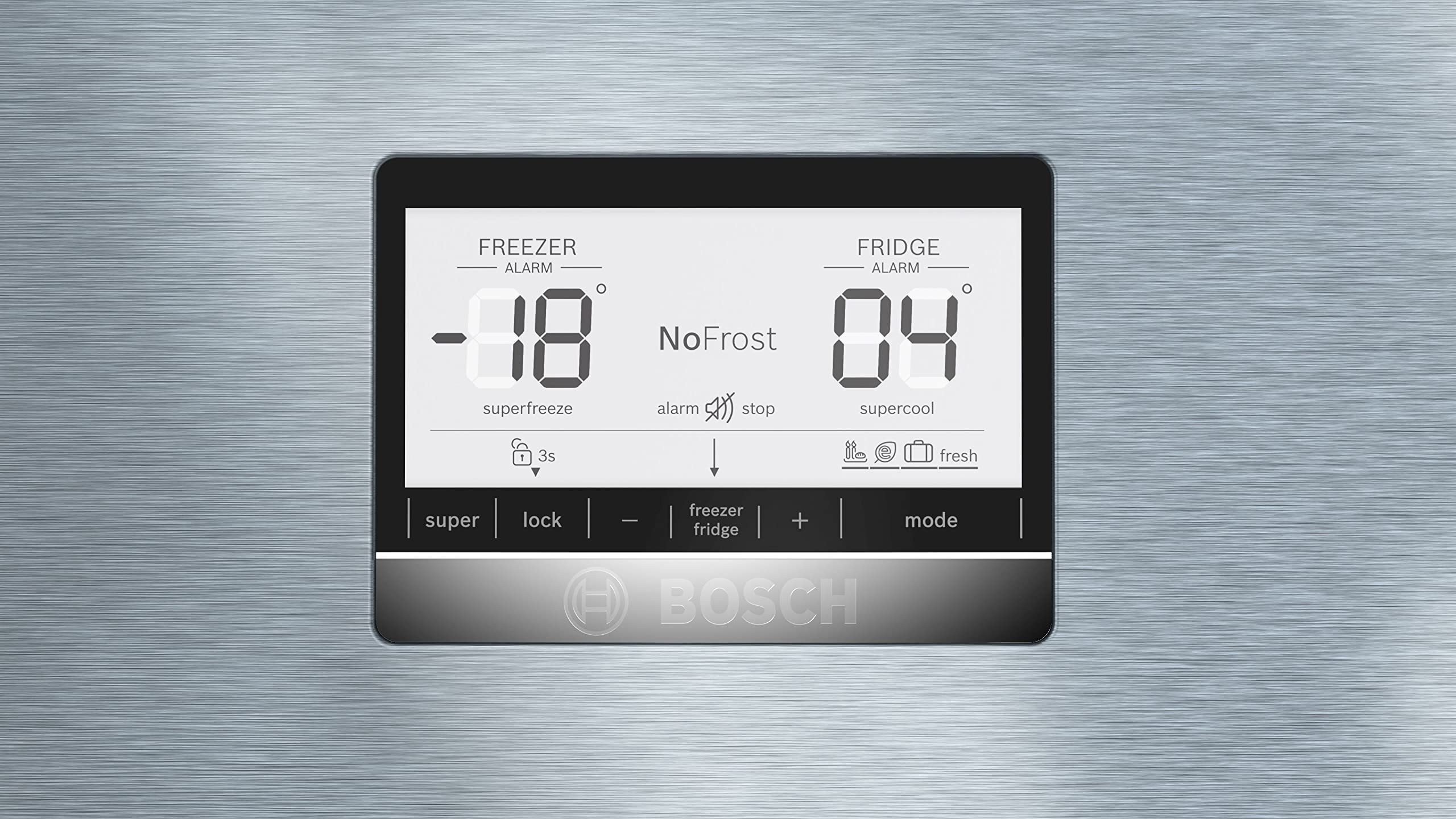 Bosch Frigorífico combinado, Libre instalación, 186 x 86 cm, Serie 6, Acero inoxidable antihuellas, KGN86AIDR