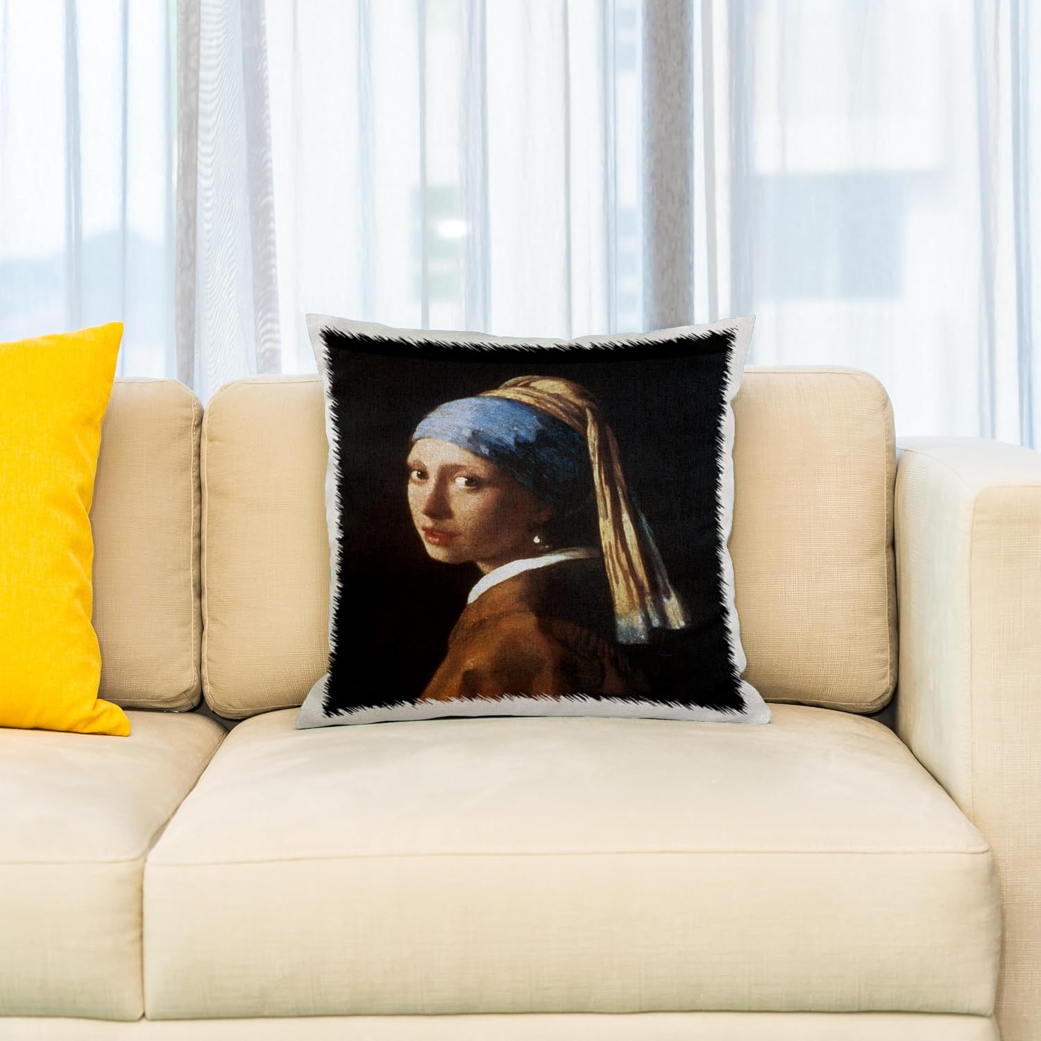 3dRose Girl With a Pearl Earring by Jan Vermeer - Pillow Case, 16 by 16-inch (pc_128108_1)