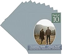 Vista 102 de CountryArtHouse Marco ovalado de 11 x 14 pulgadas, sin ácido, con núcleo blanco, corte biselado para fotos de 8 x 10 pulgadas, se adapta a marcos