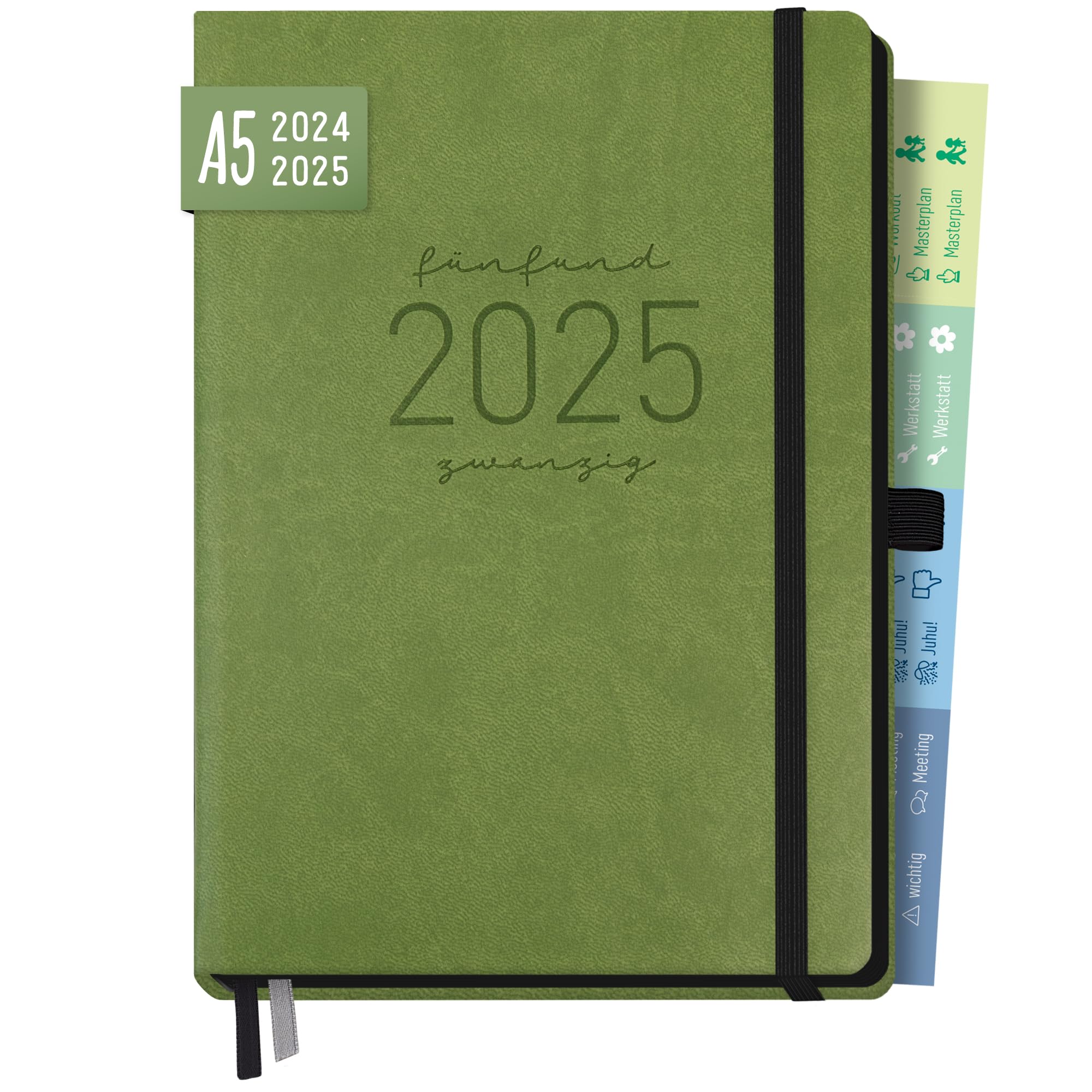 Häfft® Chäff-Timer Classic 2024/2025 Kalender A5 - 18 Monate Terminplaner (Juli 2024-Dez 2025) Mit Little Flower Design - Nachhaltig & Klimafreundlich
