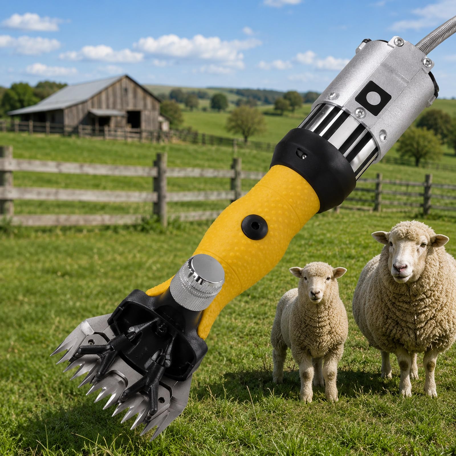 Tosatrice Professionale per Pecore 1200W Brushless, Prese d'Aria, Robusta, Lana Spessa, per Capre Alpaca Lama Fattoria Allevamento