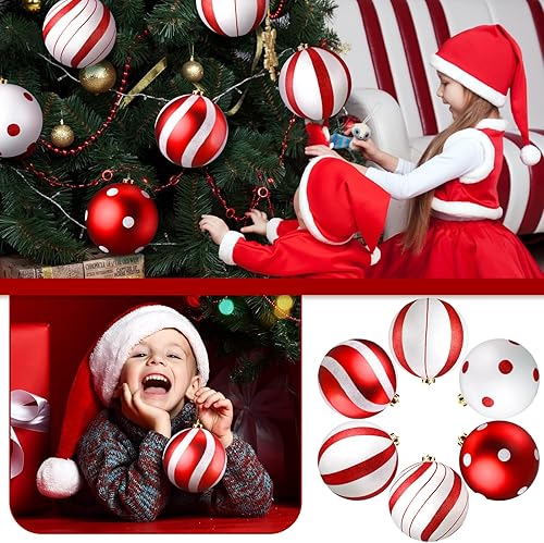 Miniatura 3 de Meooeck Paquete de 6 adornos de fiesta en blanco y negro con purpurina de 6 pulgadas, adornos blancos y negros para graduación 2024, decoración de