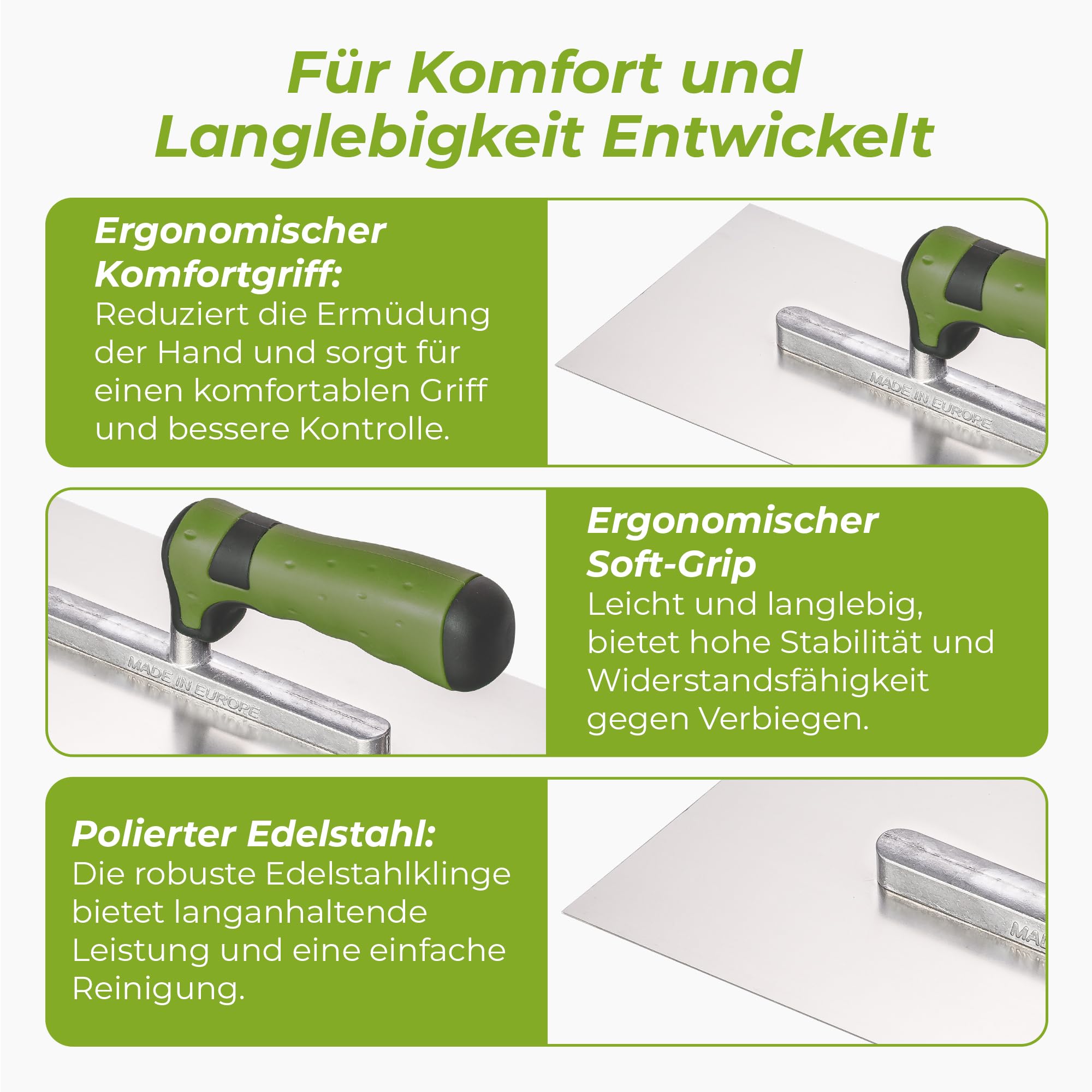 Colorus Profi Maurerkellen Set - Maurer Werkzeug 7 tlg rostfrei Edelstahl | Putzkelle Maurerkellen Set | Maurerwerkzeug Maurerkelle Gipserspachtel Gipserkellen Verputzer Werkzeug Set Maurer