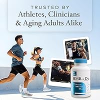 Vista 5 de Suplemento de HMB y vitamina D3, fórmula patentada de 1,500 mg con dosis clínica, conserva el músculo magro con un rendimiento sin edad, cápsulas