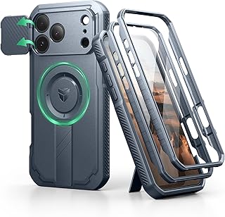 Dexnor for iPhone 17 Pro Max Case, [2 Front Frame & Built-in Flip Camera Cover & Kickstand], Compatible Wireless Charging,... Price In India
