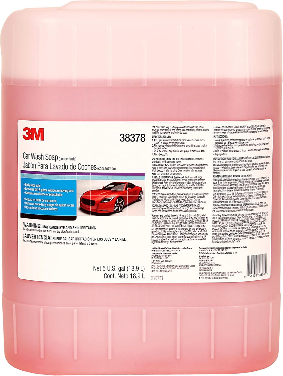 3M Car Wash Soap, 38378, 5 gal, 1 per case