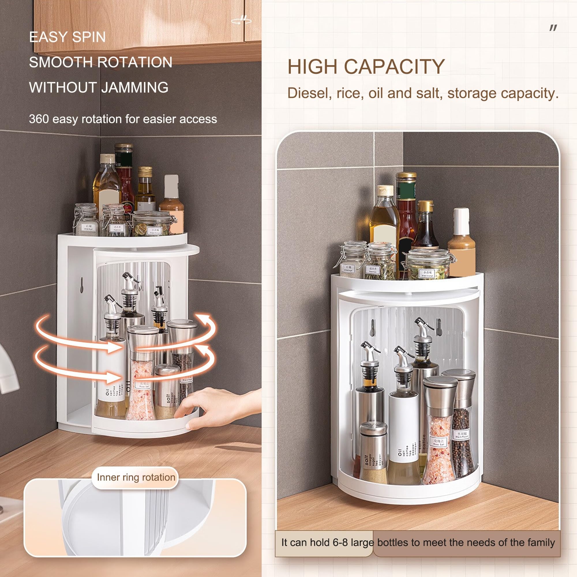 調味料収納ラック - おしゃれで実用的なキッチンオーガナイザー 山崎実業 レンジフード調味料ラック 3段 タワー tower キッチン収納