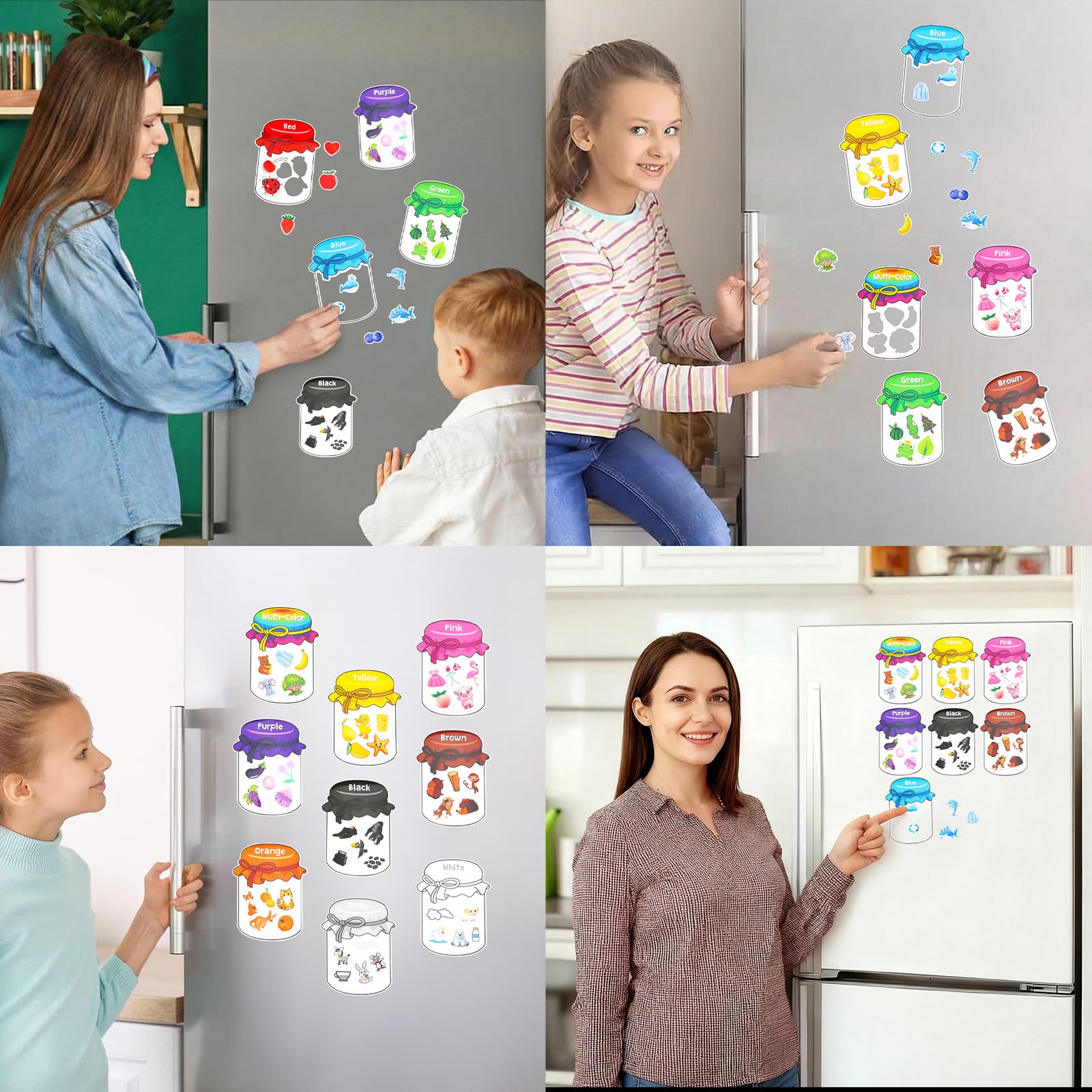 Juego De 10/12 Imanes Coloridos Para Nevera | Actividad Educativa De Clasificación Y Motricidad Fina Para Niños De 2 A 6 Años