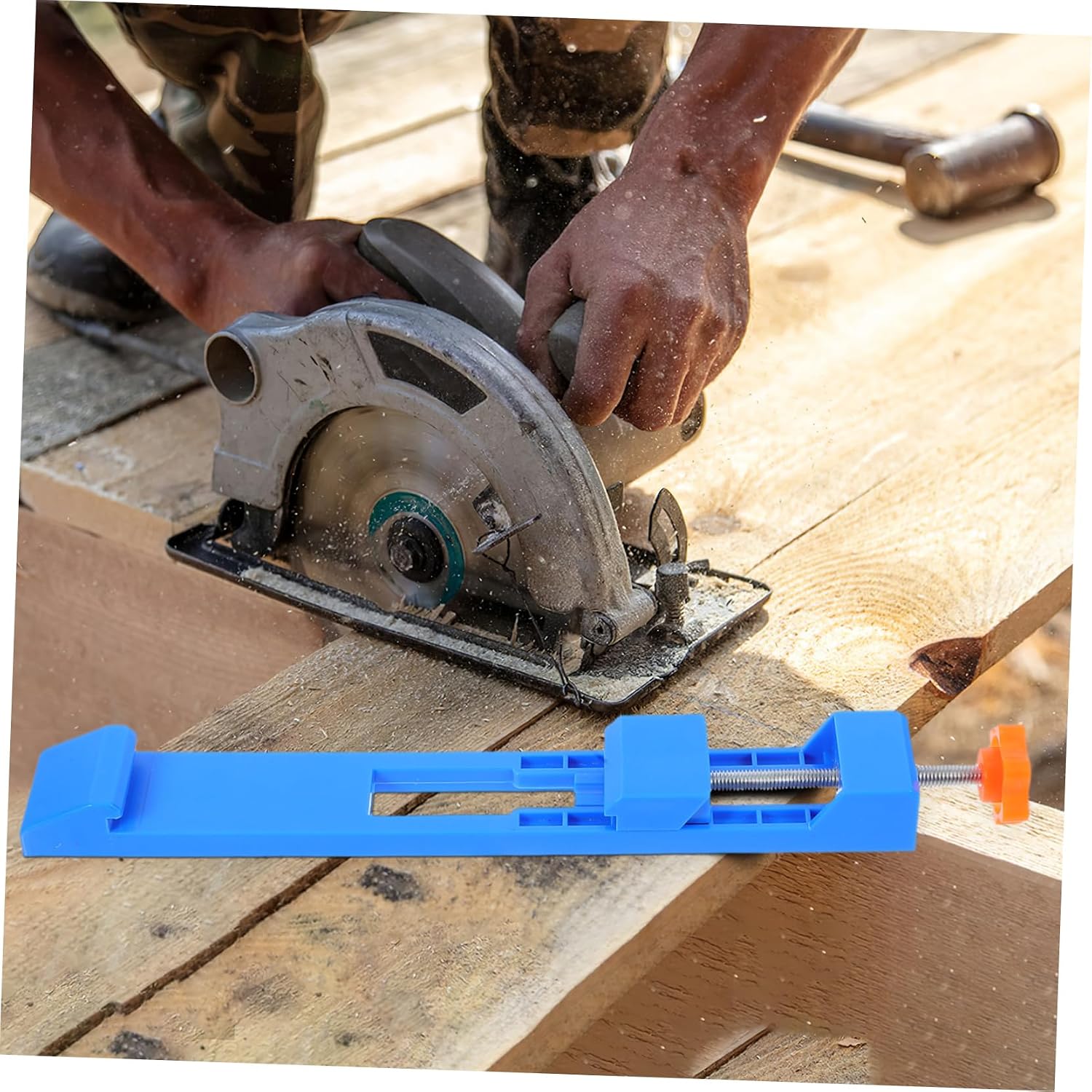 Circular Saw Guide Rail Clamp Adjustable Cutting Base Guide Sturdy Material Antislip Design Wide Compatibility