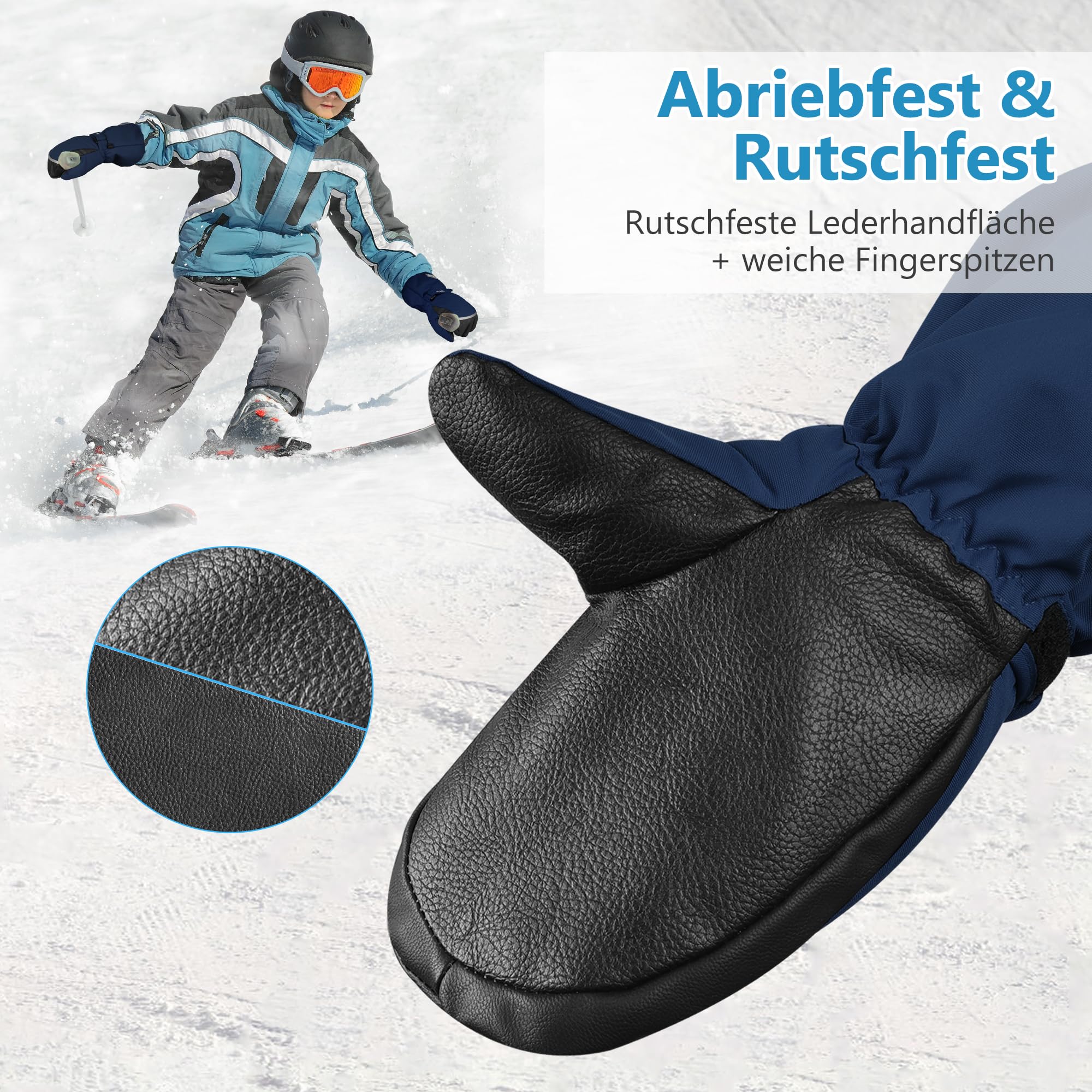 MCTi Skihandschuhe fäustlinge Kinder Wasserdicht Wärme Junge Mädchen 1-15J
