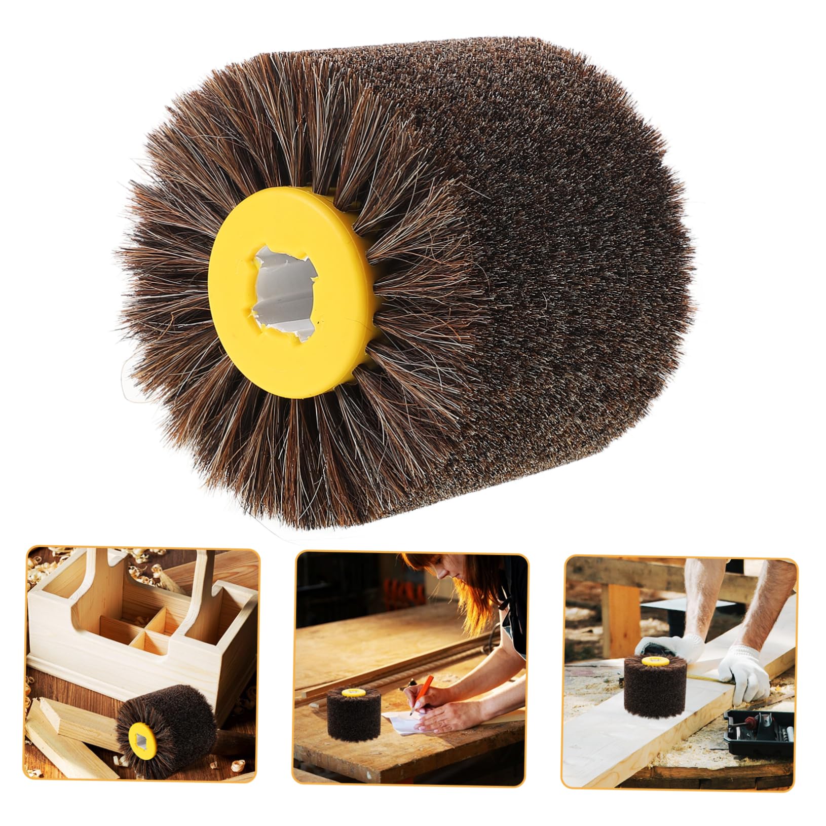 Tofficu 2 Pezzi per Lucidatura Setole Cavallo Ruota per Lucidatura Portatile per Finiture Lisce su Superfici per Lavori Finitura e Levigatura Casa e Officina