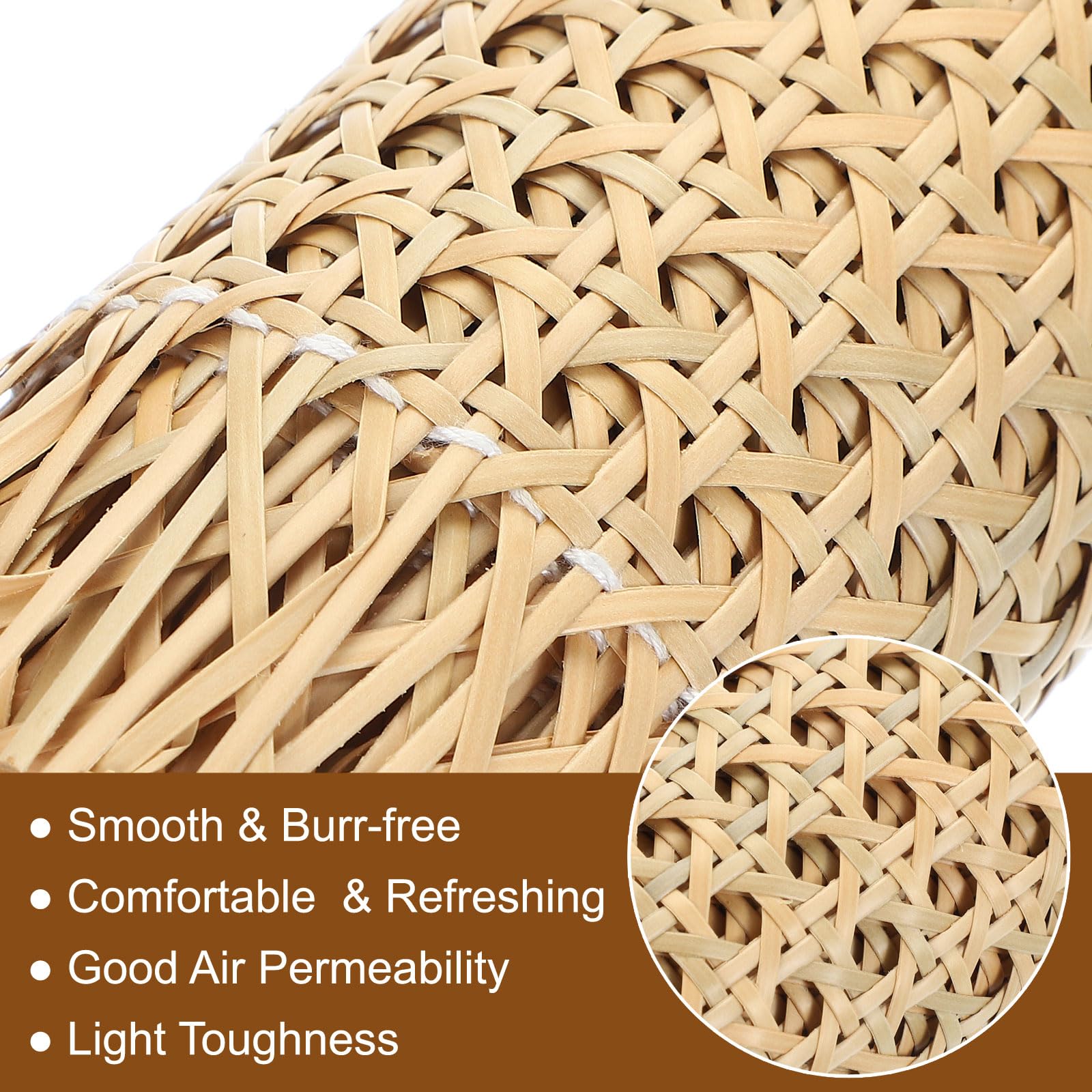 PATIKIL Plastic Rattan Webbing Roll 20 in x 5ft Woven Synthetic Poly Open Mesh Rattan Sheet Faux Cane Weave for DIY Caning Projects Furniture Cabinet Chair Ceiling Door - Image 4