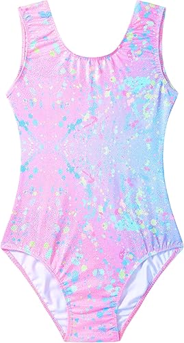 Domusgo Leotardos de gimnasia para niñas, trajes de un solo pieza brillantes para hacer tumbling