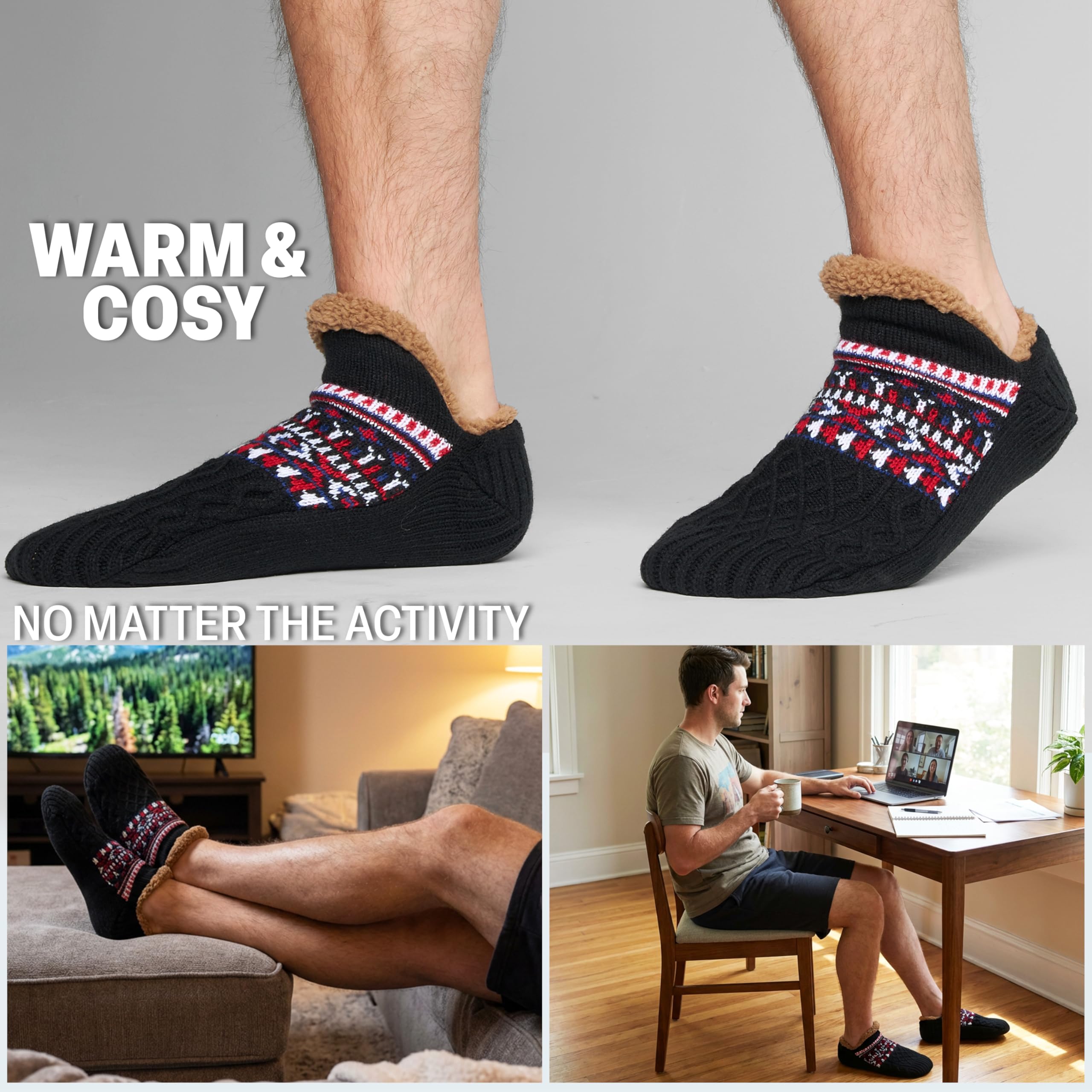 Calcetines Hombre Invierno Antideslizantes Forro Suave Regalo Hombre Adolescente