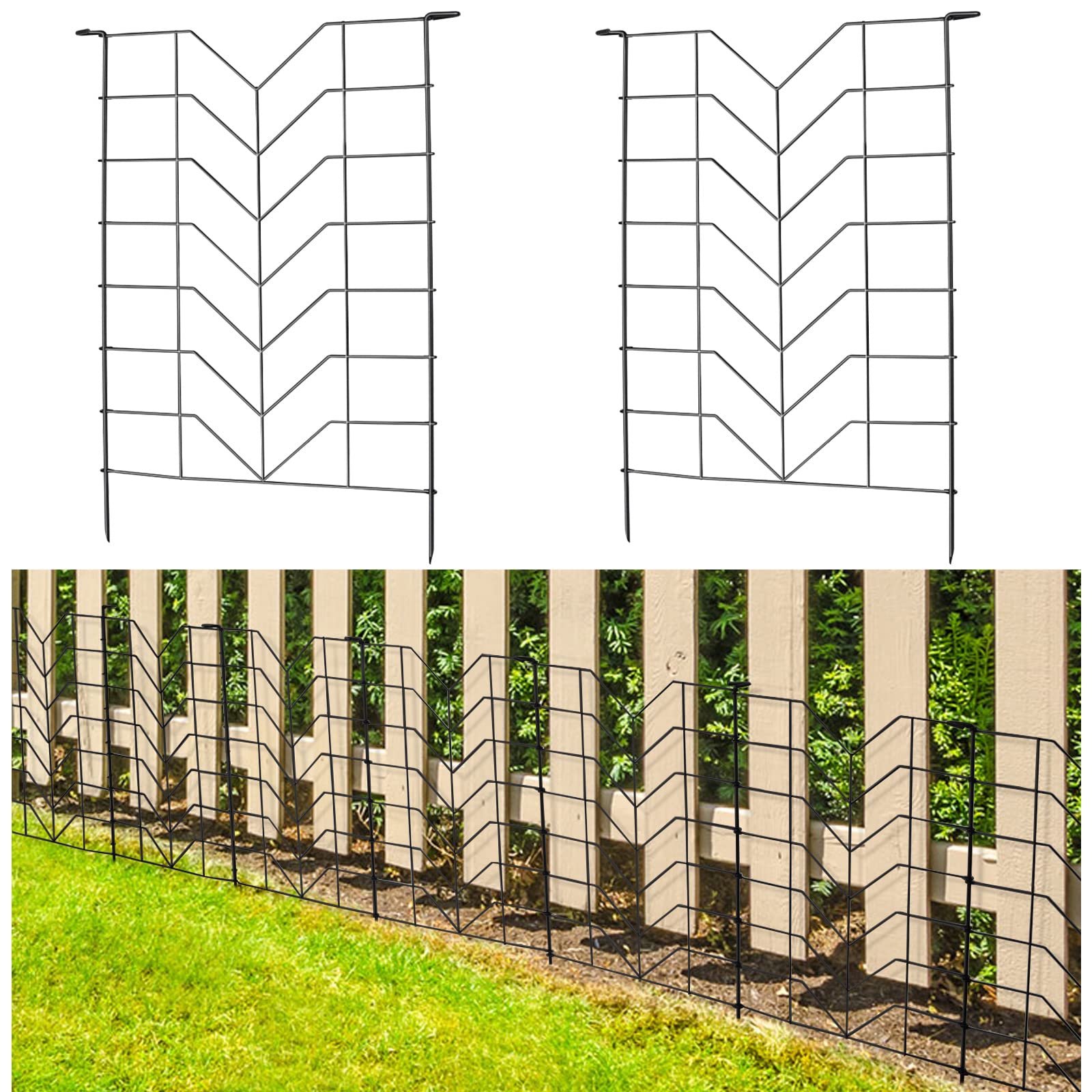 Garden Fence,No Dig Fence 10 Pack,19.7in(H) X10.5ft(L) Dig Defence