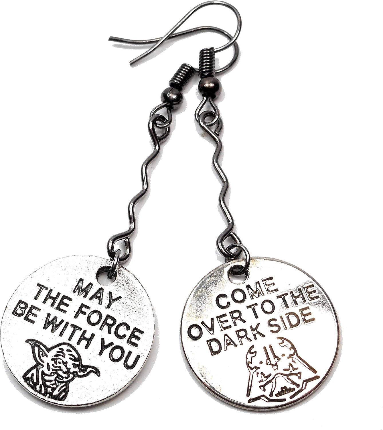 May The Force Be With You, Come Over To The Dark Side Asymmetric Dangle Earrings, Sci Fi Geek Gift