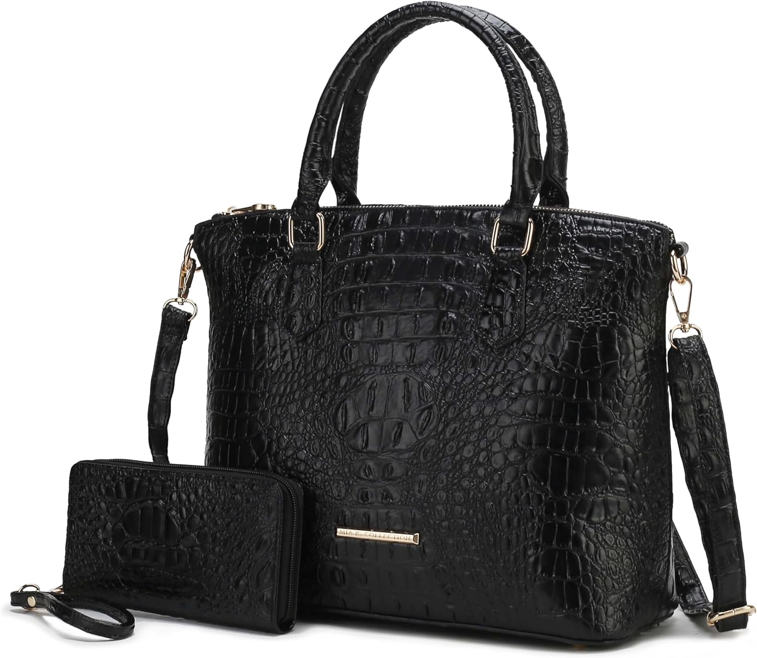 MKF Collection Tote Bag for Women & Wristlet Wallet Purse Set, Vegan Leather Top-Handle Shoulder Handbag by Mia K